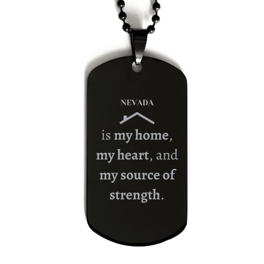 Nevada is my home Gifts, Lovely Nevada Birthday Christmas Black Dog Tag For People from Nevada, Men, Women, Friends - Mallard Moon Gift Shop