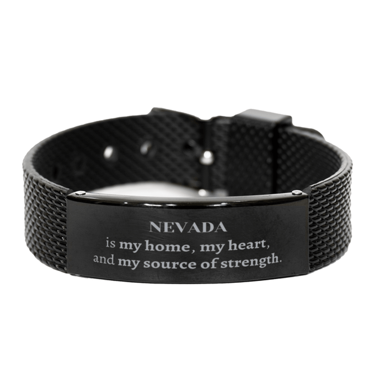 Nevada is my home Gifts, Lovely Nevada Birthday Christmas Black Shark Mesh Bracelet For People from Nevada, Men, Women, Friends - Mallard Moon Gift Shop