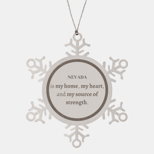 Nevada is my home Gifts, Lovely Nevada Birthday Christmas Snowflake Ornament For People from Nevada, Men, Women, Friends - Mallard Moon Gift Shop