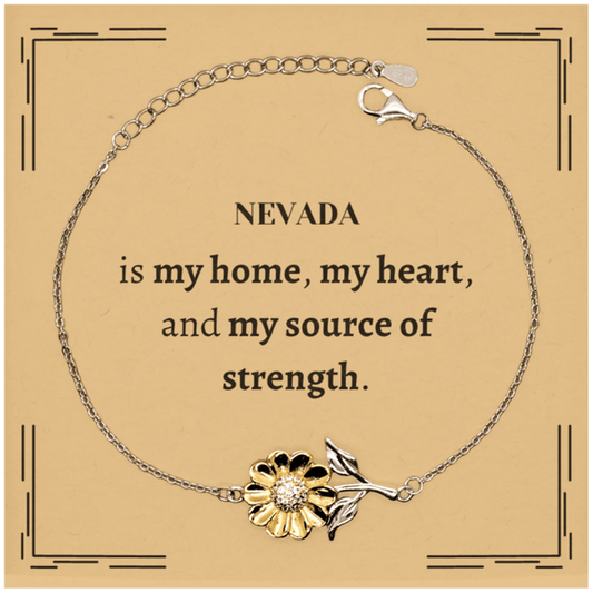 Nevada is my home Gifts, Lovely Nevada Birthday Christmas Sunflower Bracelet For People from Nevada, Men, Women, Friends - Mallard Moon Gift Shop