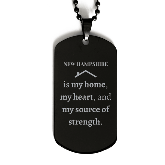 New Hampshire is my home Gifts, Lovely New Hampshire Birthday Christmas Black Dog Tag For People from New Hampshire, Men, Women, Friends - Mallard Moon Gift Shop