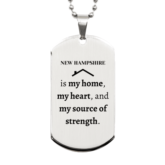 New Hampshire is my home Gifts, Lovely New Hampshire Birthday Christmas Silver Dog Tag For People from New Hampshire, Men, Women, Friends - Mallard Moon Gift Shop