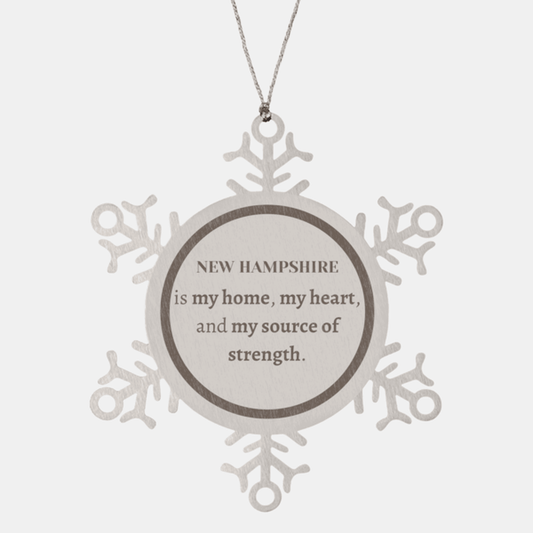 New Hampshire is my home Gifts, Lovely New Hampshire Birthday Christmas Snowflake Ornament For People from New Hampshire, Men, Women, Friends - Mallard Moon Gift Shop