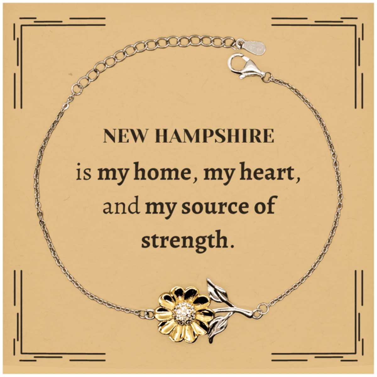 New Hampshire is my home Gifts, Lovely New Hampshire Birthday Christmas Sunflower Bracelet For People from New Hampshire, Men, Women, Friends - Mallard Moon Gift Shop