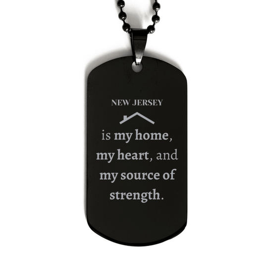 New Jersey is my home Gifts, Lovely New Jersey Birthday Christmas Black Dog Tag For People from New Jersey, Men, Women, Friends - Mallard Moon Gift Shop
