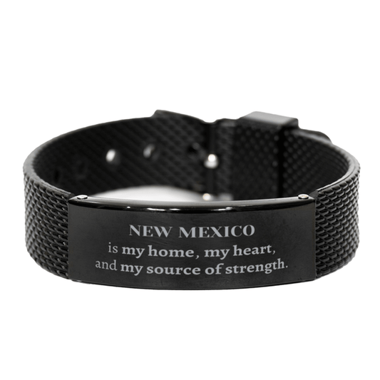 New Mexico is my home Gifts, Lovely New Mexico Birthday Christmas Black Shark Mesh Bracelet For People from New Mexico, Men, Women, Friends - Mallard Moon Gift Shop