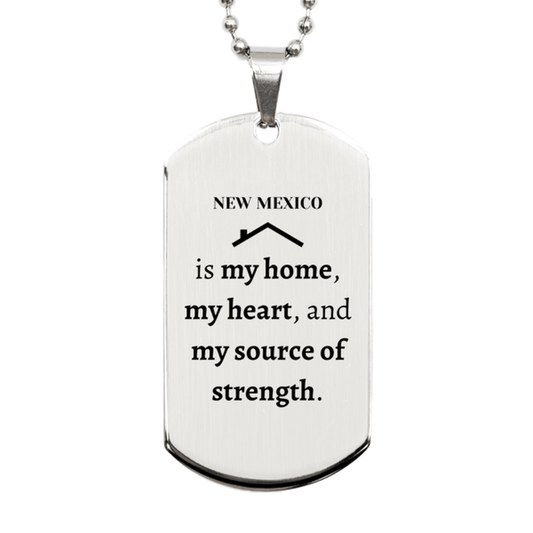 New Mexico is my home Gifts, Lovely New Mexico Birthday Christmas Silver Dog Tag For People from New Mexico, Men, Women, Friends - Mallard Moon Gift Shop
