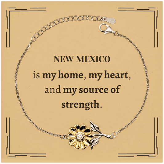 New Mexico is my home Gifts, Lovely New Mexico Birthday Christmas Sunflower Bracelet For People from New Mexico, Men, Women, Friends - Mallard Moon Gift Shop