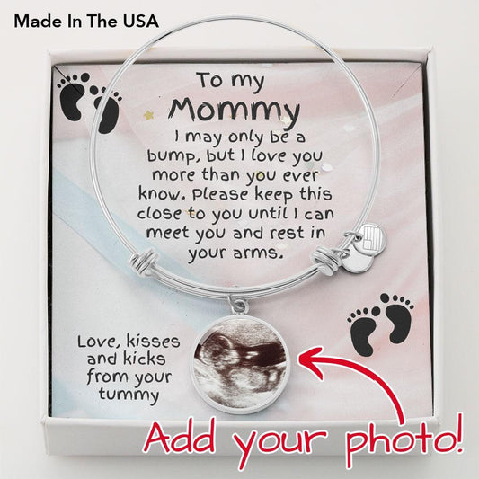 New Mom Gift from the Bump Ultrasound Photo Upload Bangle Bracelet - Mallard Moon Gift Shop