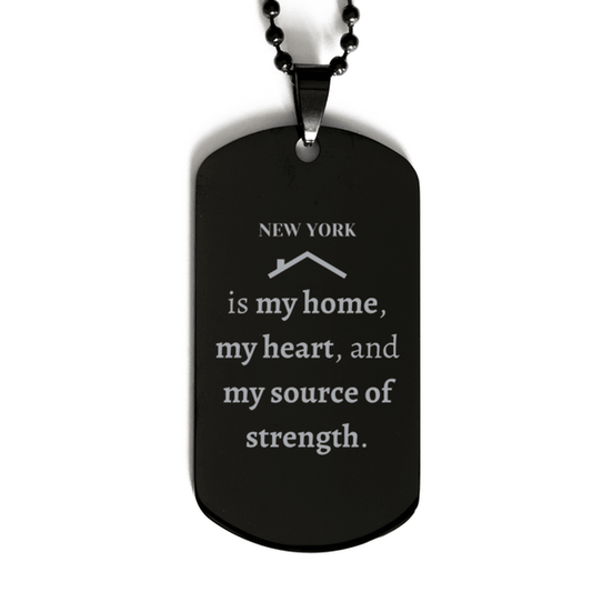 New York is my home Gifts, Lovely New York Birthday Christmas Black Dog Tag For People from New York, Men, Women, Friends - Mallard Moon Gift Shop
