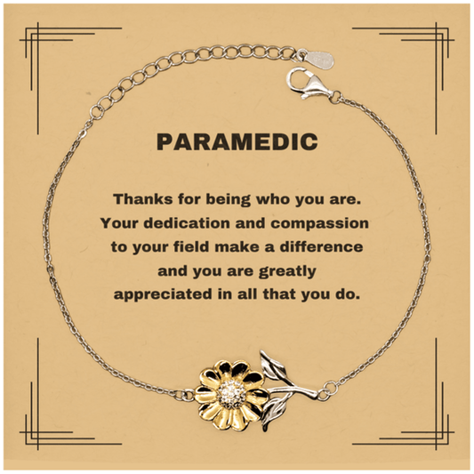 Paramedic Sunflower Bracelet - Thanks for being who you are - Birthday Christmas Jewelry Gifts Coworkers Colleague Boss - Mallard Moon Gift Shop