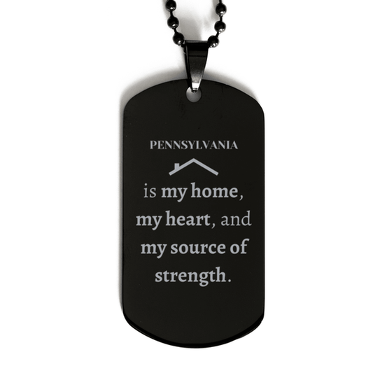 Pennsylvania is my home Gifts, Lovely Pennsylvania Birthday Christmas Black Dog Tag For People from Pennsylvania, Men, Women, Friends - Mallard Moon Gift Shop