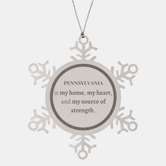 Pennsylvania is my home Gifts, Lovely Pennsylvania Birthday Christmas Snowflake Ornament For People from Pennsylvania, Men, Women, Friends - Mallard Moon Gift Shop