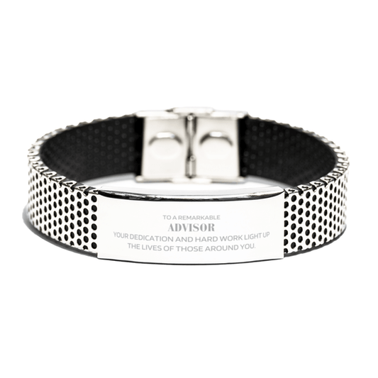 Remarkable Advisor Gifts, Your dedication and hard work, Inspirational Birthday Christmas Unique Stainless Steel Bracelet For Advisor, Coworkers, Men, Women, Friends - Mallard Moon Gift Shop