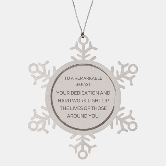 Remarkable Analyst Gifts, Your dedication and hard work, Inspirational Birthday Christmas Unique Snowflake Ornament For Analyst, Coworkers, Men, Women, Friends - Mallard Moon Gift Shop