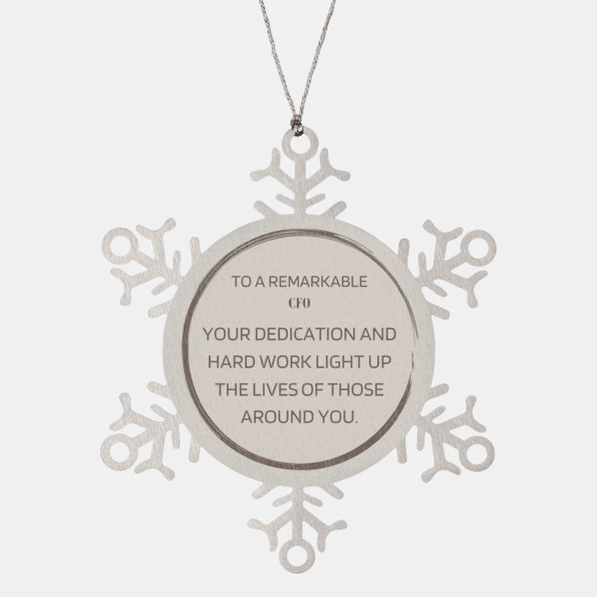 Remarkable CFO Gifts, Your dedication and hard work, Inspirational Birthday Christmas Unique Snowflake Ornament For CFO, Coworkers, Men, Women, Friends - Mallard Moon Gift Shop