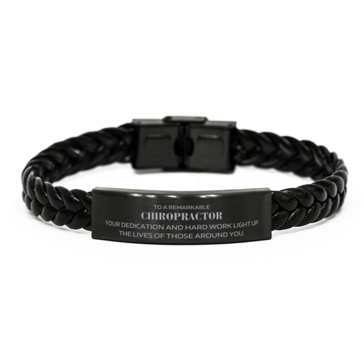 Remarkable Chiropractor Gifts, Your dedication and hard work, Inspirational Birthday Christmas Unique Braided Leather Bracelet For Chiropractor, Coworkers, Men, Women, Friends - Mallard Moon Gift Shop