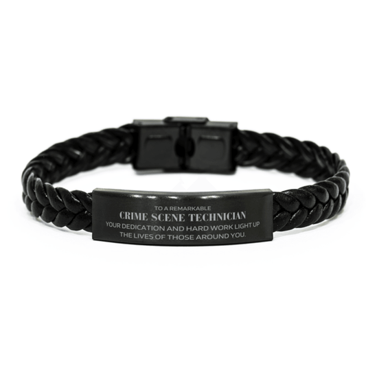 Remarkable Crime Scene Technician Gifts, Your dedication and hard work, Inspirational Birthday Christmas Unique Braided Leather Bracelet For Crime Scene Technician, Coworkers, Men, Women, Friends - Mallard Moon Gift Shop