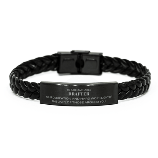 Remarkable Drafter Gifts, Your dedication and hard work, Inspirational Birthday Christmas Unique Braided Leather Bracelet For Drafter, Coworkers, Men, Women, Friends - Mallard Moon Gift Shop