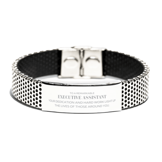 Remarkable Executive Assistant Gifts, Your dedication and hard work, Inspirational Birthday Christmas Unique Stainless Steel Bracelet For Executive Assistant, Coworkers, Men, Women, Friends - Mallard Moon Gift Shop