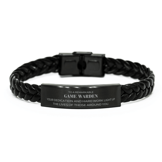 Remarkable Game Warden Gifts, Your dedication and hard work, Inspirational Birthday Christmas Unique Braided Leather Bracelet For Game Warden, Coworkers, Men, Women, Friends - Mallard Moon Gift Shop