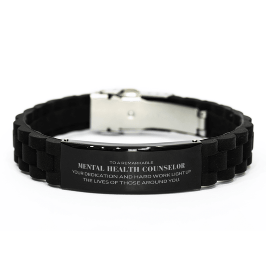 Remarkable Mental Health Counselor Gifts, Your dedication and hard work, Inspirational Birthday Christmas Unique Black Glidelock Clasp Bracelet For Mental Health Counselor, Coworkers, Men, Women, Friends - Mallard Moon Gift Shop