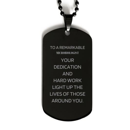 Remarkable Microbiologist Gifts, Your dedication and hard work, Inspirational Birthday Christmas Unique Black Dog Tag For Microbiologist, Coworkers, Men, Women, Friends - Mallard Moon Gift Shop