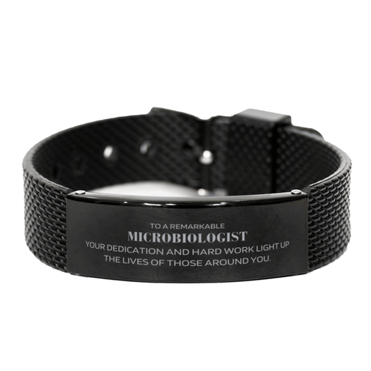 Remarkable Microbiologist Gifts, Your dedication and hard work, Inspirational Birthday Christmas Unique Black Shark Mesh Bracelet For Microbiologist, Coworkers, Men, Women, Friends - Mallard Moon Gift Shop