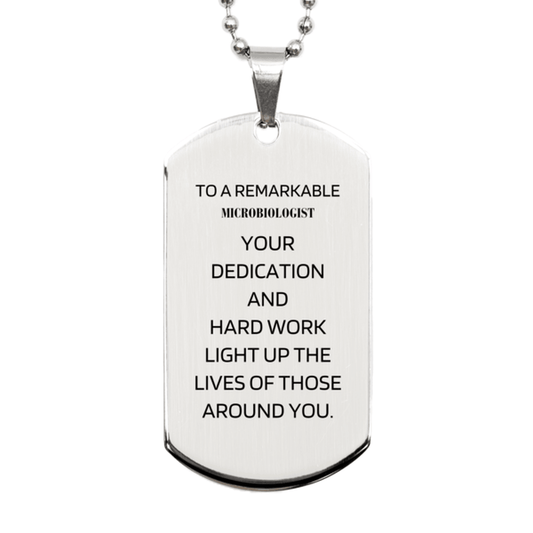 Remarkable Microbiologist Gifts, Your dedication and hard work, Inspirational Birthday Christmas Unique Silver Dog Tag For Microbiologist, Coworkers, Men, Women, Friends - Mallard Moon Gift Shop