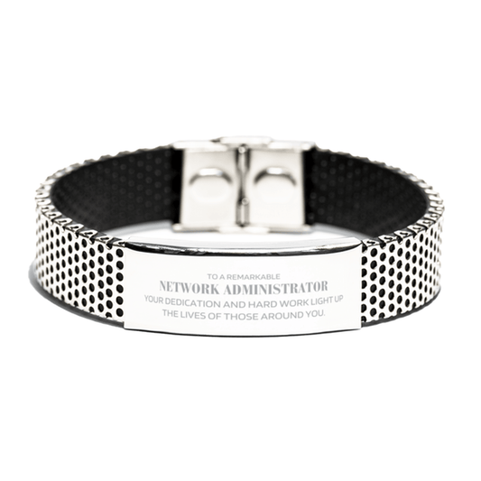 Remarkable Network Administrator Gifts, Your dedication and hard work, Inspirational Birthday Christmas Unique Stainless Steel Bracelet For Network Administrator, Coworkers, Men, Women, Friends - Mallard Moon Gift Shop