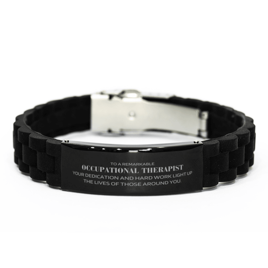 Remarkable Occupational Therapist Gifts, Your dedication and hard work, Inspirational Birthday Christmas Unique Black Glidelock Clasp Bracelet For Occupational Therapist, Coworkers, Men, Women, Friends - Mallard Moon Gift Shop