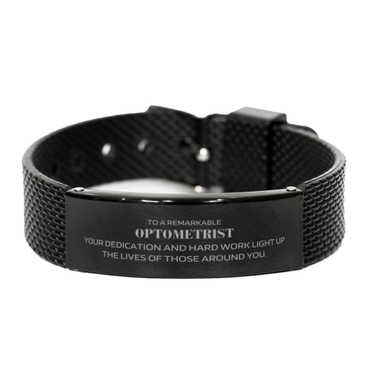 Remarkable Optometrist Gifts, Your dedication and hard work, Inspirational Birthday Christmas Unique Black Shark Mesh Bracelet For Optometrist, Coworkers, Men, Women, Friends - Mallard Moon Gift Shop