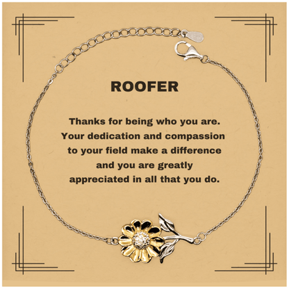 Roofer Sunflower Bracelet - Thanks for being who you are - Birthday Christmas Jewelry Gifts Coworkers Colleague Boss - Mallard Moon Gift Shop