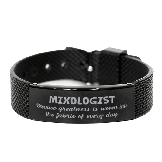 Sarcastic Mixologist Black Shark Mesh Bracelet Gifts, Christmas Holiday Gifts for Mixologist Birthday, Mixologist: Because greatness is woven into the fabric of every day, Coworkers, Friends - Mallard Moon Gift Shop