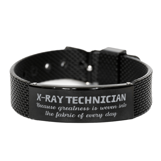 Sarcastic X-Ray Technician Black Shark Mesh Bracelet Gifts, Christmas Holiday Gifts for X-Ray Technician Birthday, X-Ray Technician: Because greatness is woven into the fabric of every day, Coworkers, Friends - Mallard Moon Gift Shop