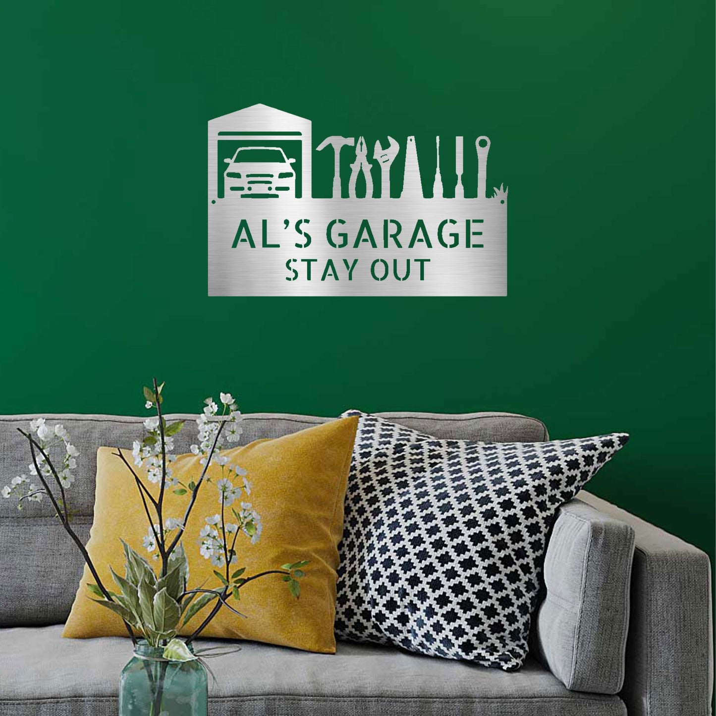 Master Of the Garage Personalized Indoor Outdoor Steel Wall Sign