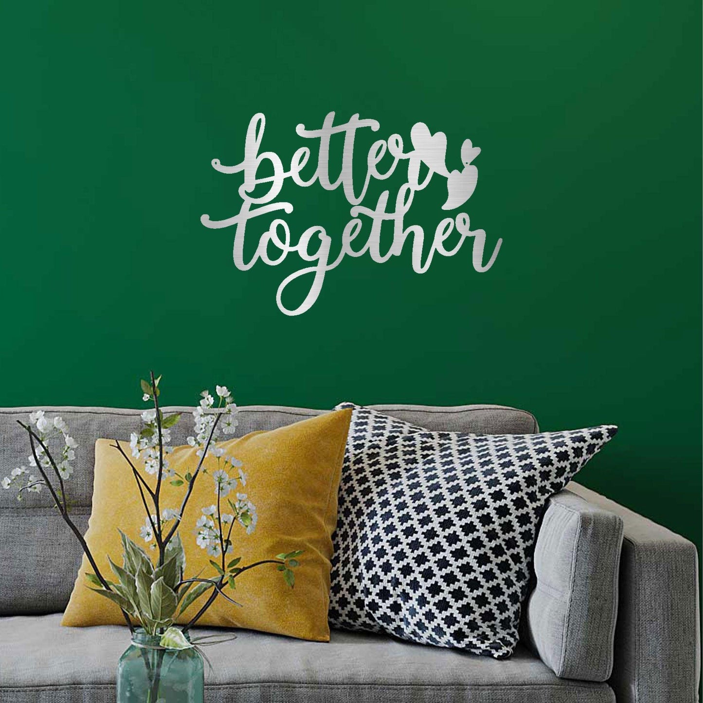 Better Together Quote Steel Wall Sign - Mallard Moon Gift Shop