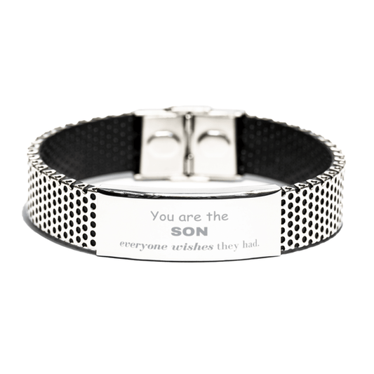 Son Stainless Steel Bracelet, Everyone wishes they had, Inspirational Bracelet For Son, Son Gifts, Birthday Christmas Unique Gifts For Son - Mallard Moon Gift Shop