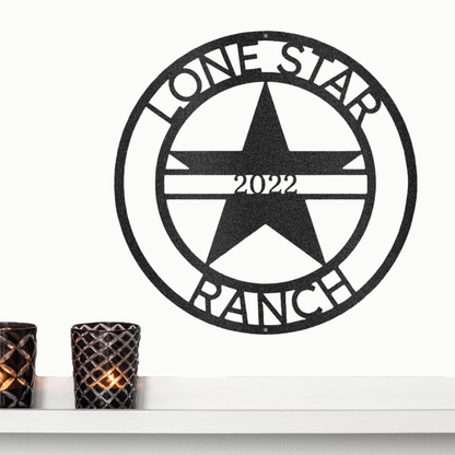 Lone Star Custom Name Metal Wall Art - Mallard Moon Gift Shop