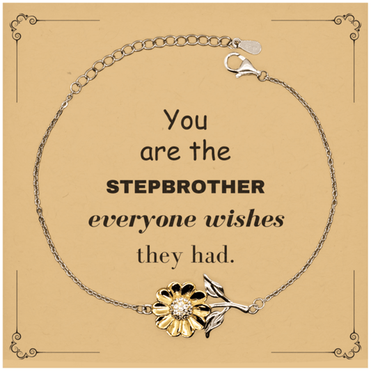 Stepbrother Sunflower Bracelet, Everyone wishes they had, Inspirational Bracelet For Stepbrother, Stepbrother Gifts, Birthday Christmas Unique Gifts For Stepbrother - Mallard Moon Gift Shop