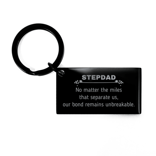 Stepdad Long Distance Relationship Gifts, No matter the miles that separate us, Cute Love Keychain For Stepdad, Birthday Christmas Unique Gifts For Stepdad - Mallard Moon Gift Shop