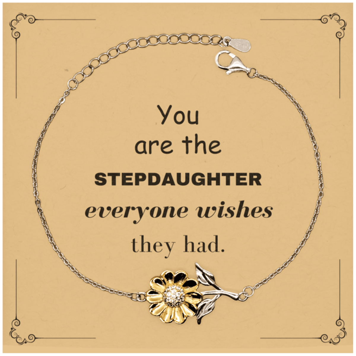 Stepdaughter Sunflower Bracelet, Everyone wishes they had, Inspirational Bracelet For Stepdaughter, Stepdaughter Gifts, Birthday Christmas Unique Gifts For Stepdaughter - Mallard Moon Gift Shop