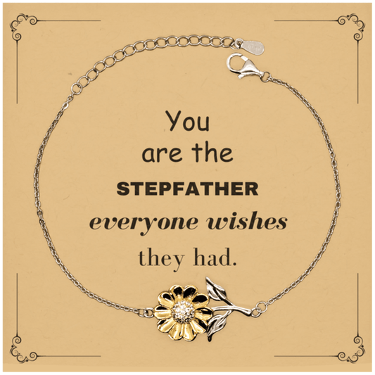 Stepfather Sunflower Bracelet, Everyone wishes they had, Inspirational Bracelet For Stepfather, Stepfather Gifts, Birthday Christmas Unique Gifts For Stepfather - Mallard Moon Gift Shop