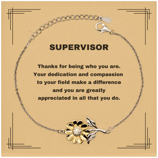SupervisorSunflower Bracelet - Thanks for being who you are - Birthday Christmas Jewelry Gifts Coworkers Colleague Boss - Mallard Moon Gift Shop