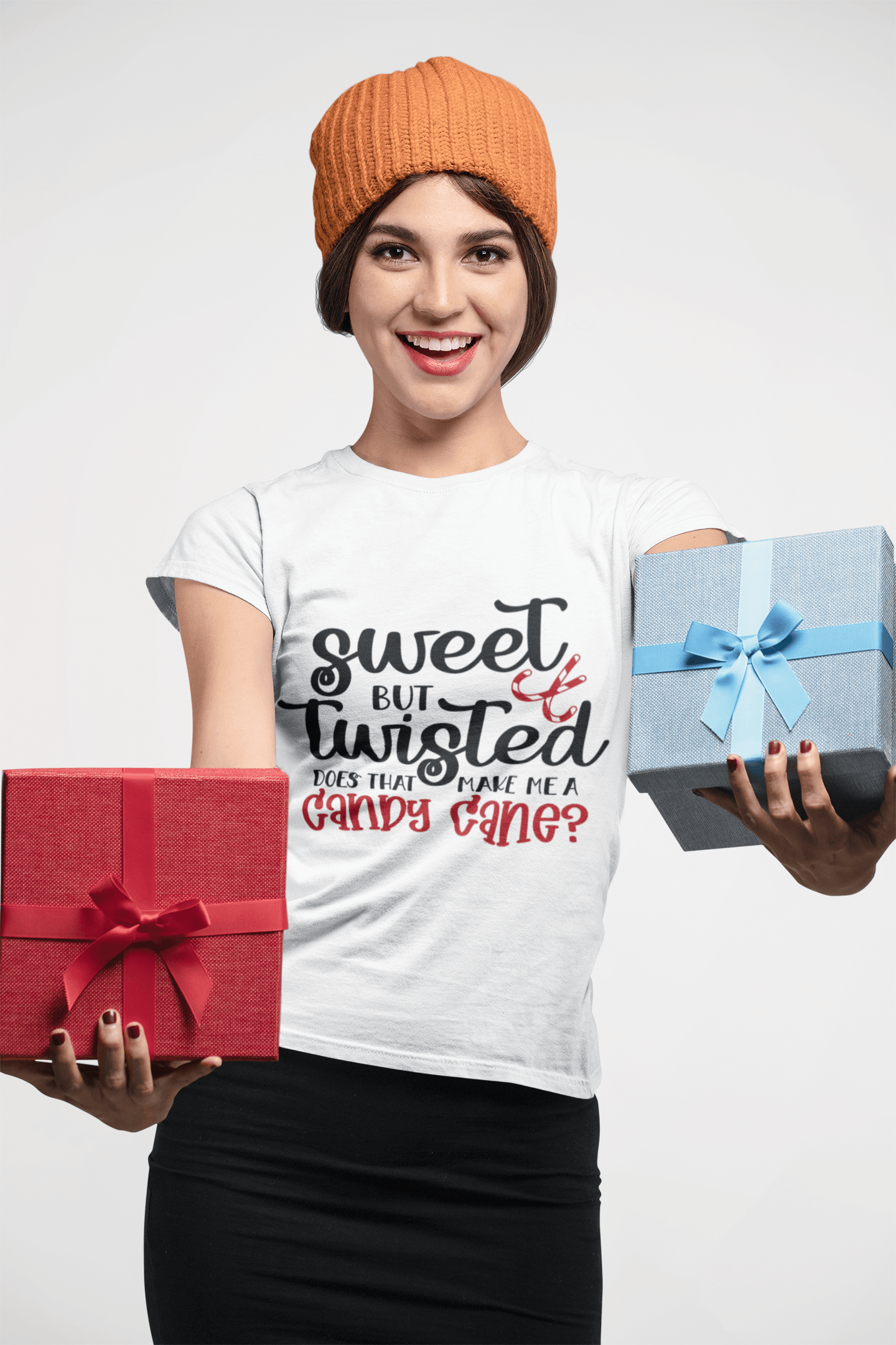 Funny Holiday Tee Shirt - Sweet but Twisted Does that make me a Candy Cane - Mallard Moon Gift Shop