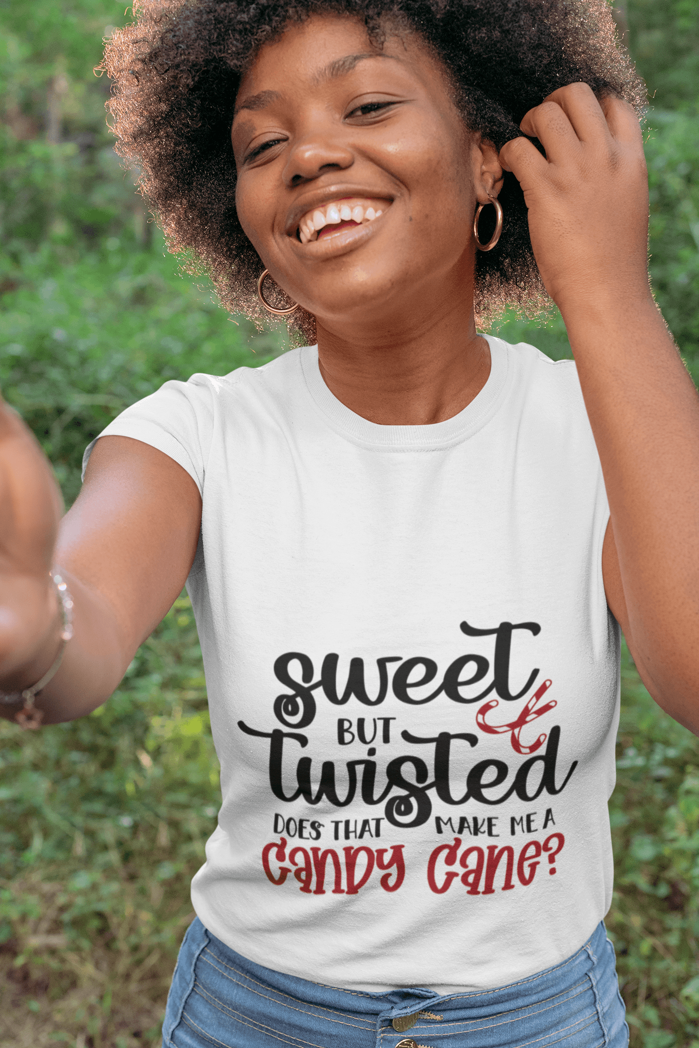 Funny Holiday Tee Shirt - Sweet but Twisted Does that make me a Candy Cane - Mallard Moon Gift Shop