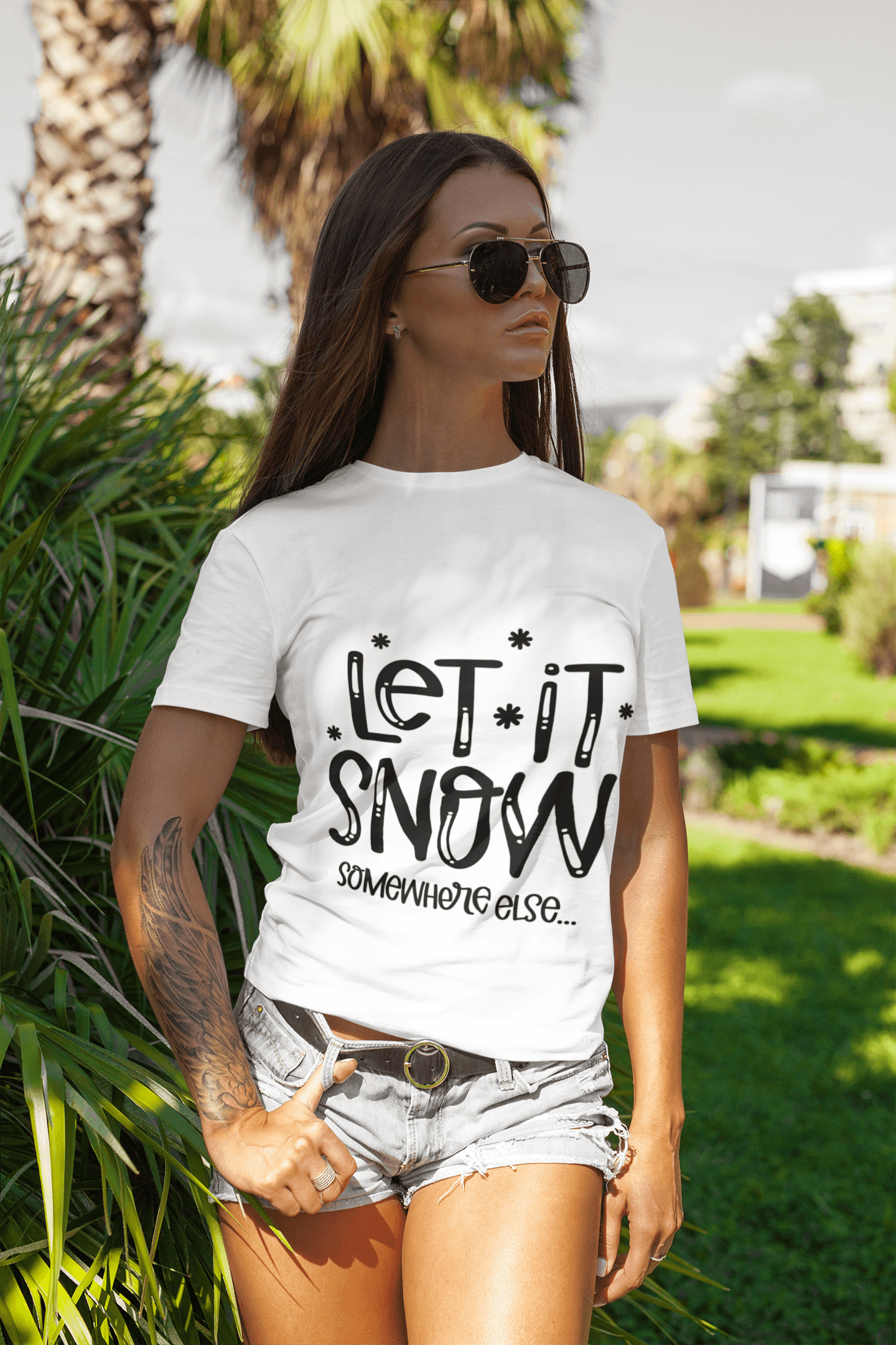 Funny Tee Shirt - Let it Snow - Somewhere else - Mallard Moon Gift Shop