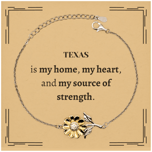 Texas is my home Gifts, Lovely Texas Birthday Christmas Sunflower Bracelet For People from Texas, Men, Women, Friends - Mallard Moon Gift Shop