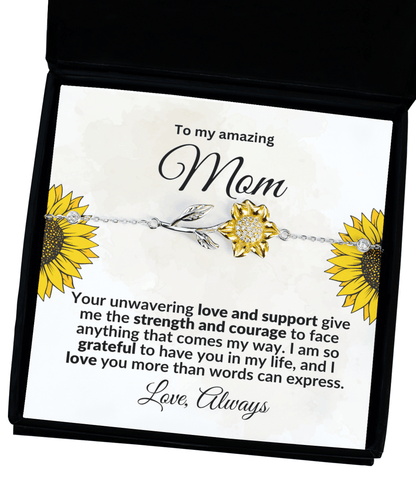 To my Amazing Mom Sunflower Bracelet - Mallard Moon Gift Shop