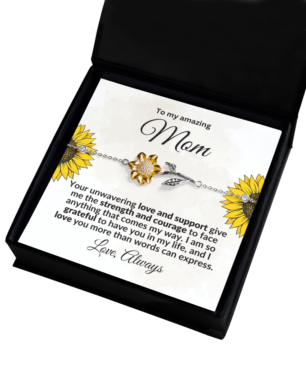 To my Amazing Mom Sunflower Bracelet - Mallard Moon Gift Shop